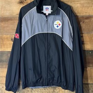 NFL Pittsburgh Steelers SI,Black and Gray Windbreaker w/Team Crest size XL